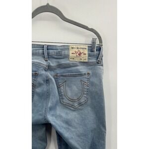 True Religion World Tour Billie Mid Ride Straight 29 Light Wash Urban Streetwear